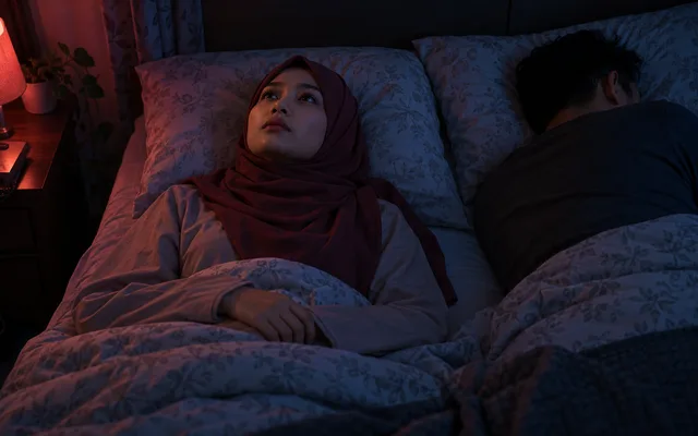 Bilik malam yang sama, isteri pandang siling