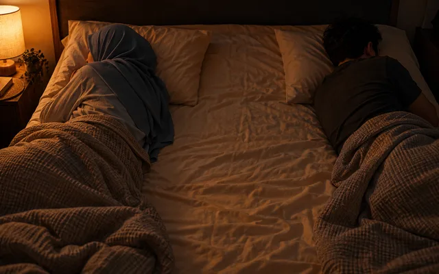 Suami isteri tidur membelakangi