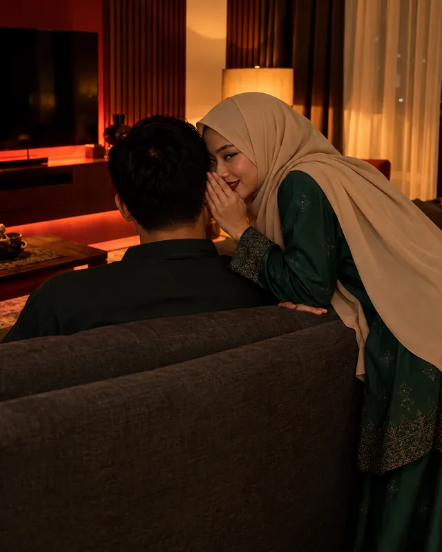 Isteri bisik ke telinga suami waktu malam