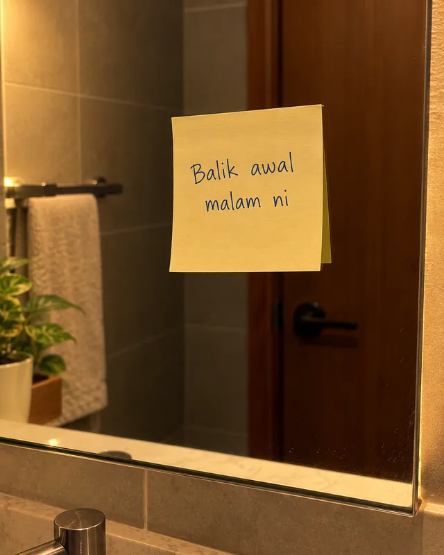 Nota balik awal malam ni di cermin